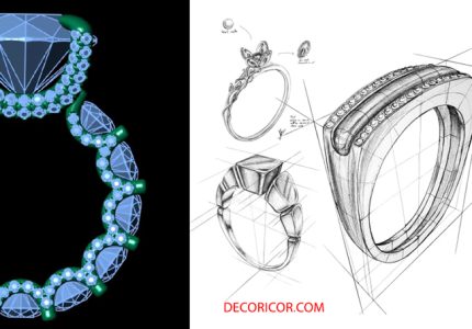 مقایسه طراحی جواهر دستی و طراحی با نرم افزار